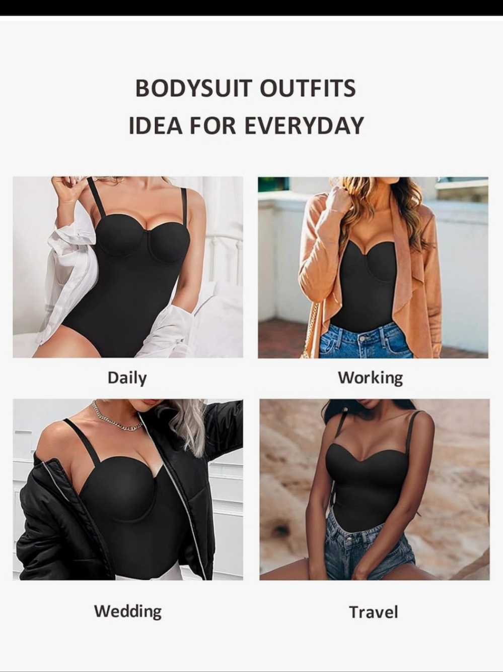 Feeling Girl Sculpting Black Bustier Bodysuit - NWT - Picture 7 of 9